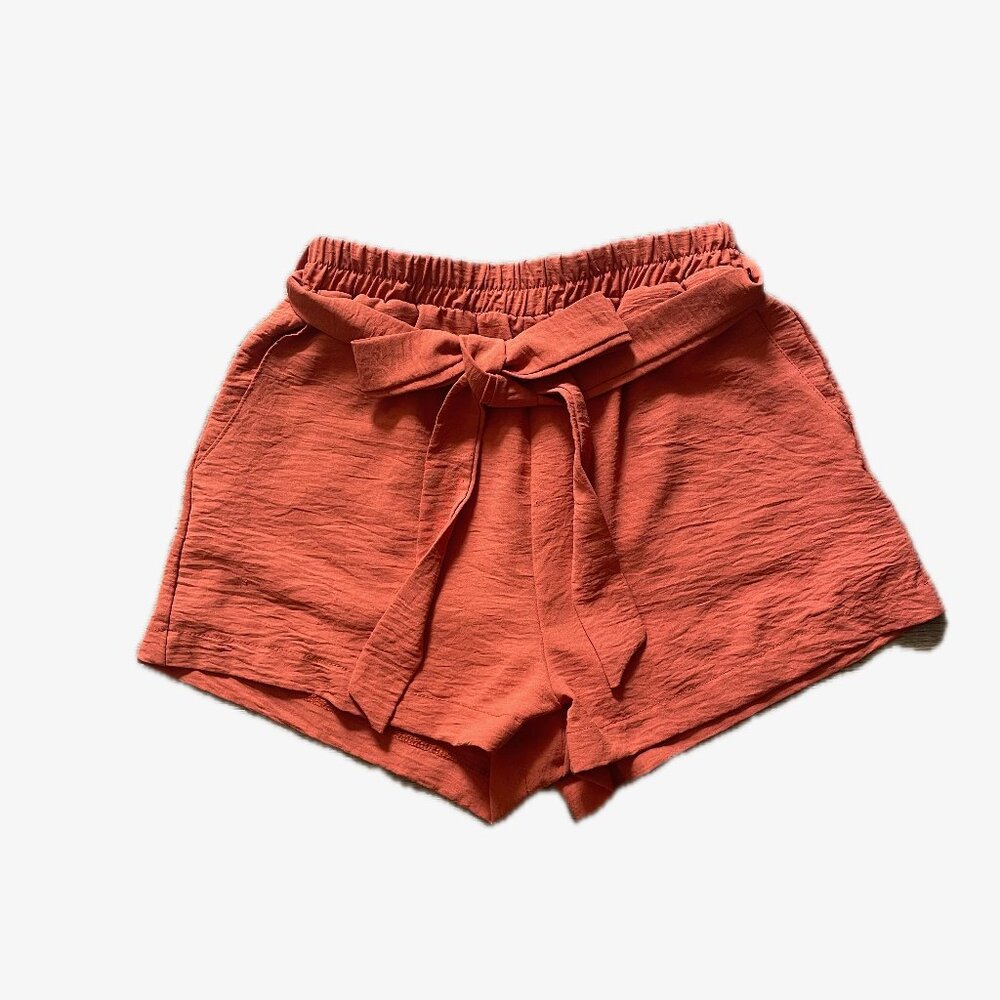 SAGE THE LABEL rust paperbag shorts, lined, with pockets!